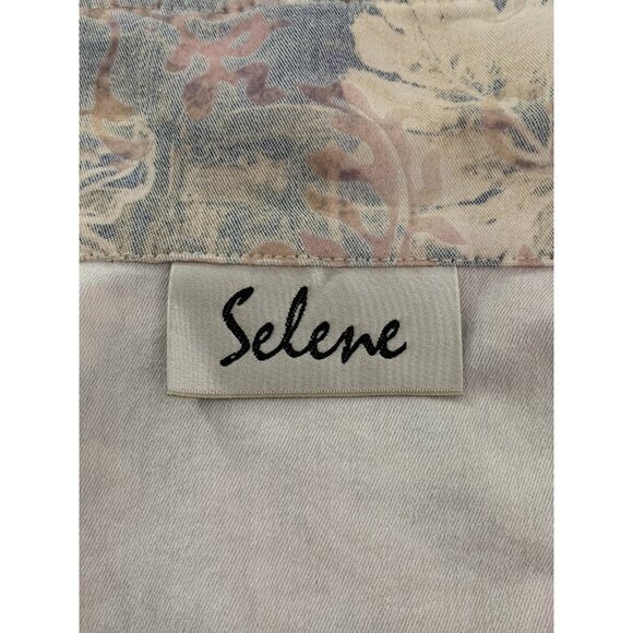 Selene Womens Floral Denim Jacket lightweight Size Medium - Picture 3 of 7
